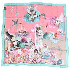 Versace Silk Scarf Shell Print - turquoise/pink/green/purple 11