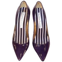Classic Christian Lacroix Blue Patent Leather Stiletto Pumps Sz 38 8