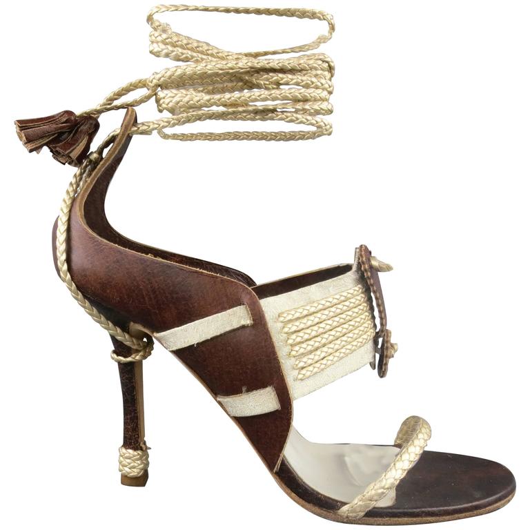 brown leather sandals size 7