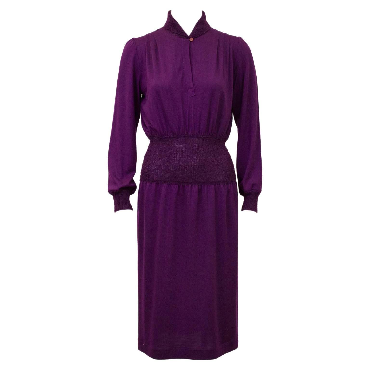 1980's Missoni Orchid Purple Knit Dress 