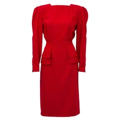 rotes Valentino-Kleid aus den 1980er Jahren