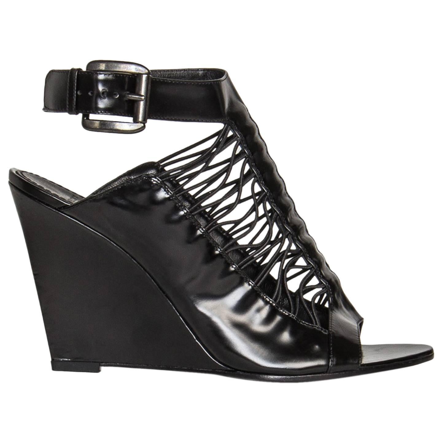 Givenchy Black Wedge Sandals For Sale