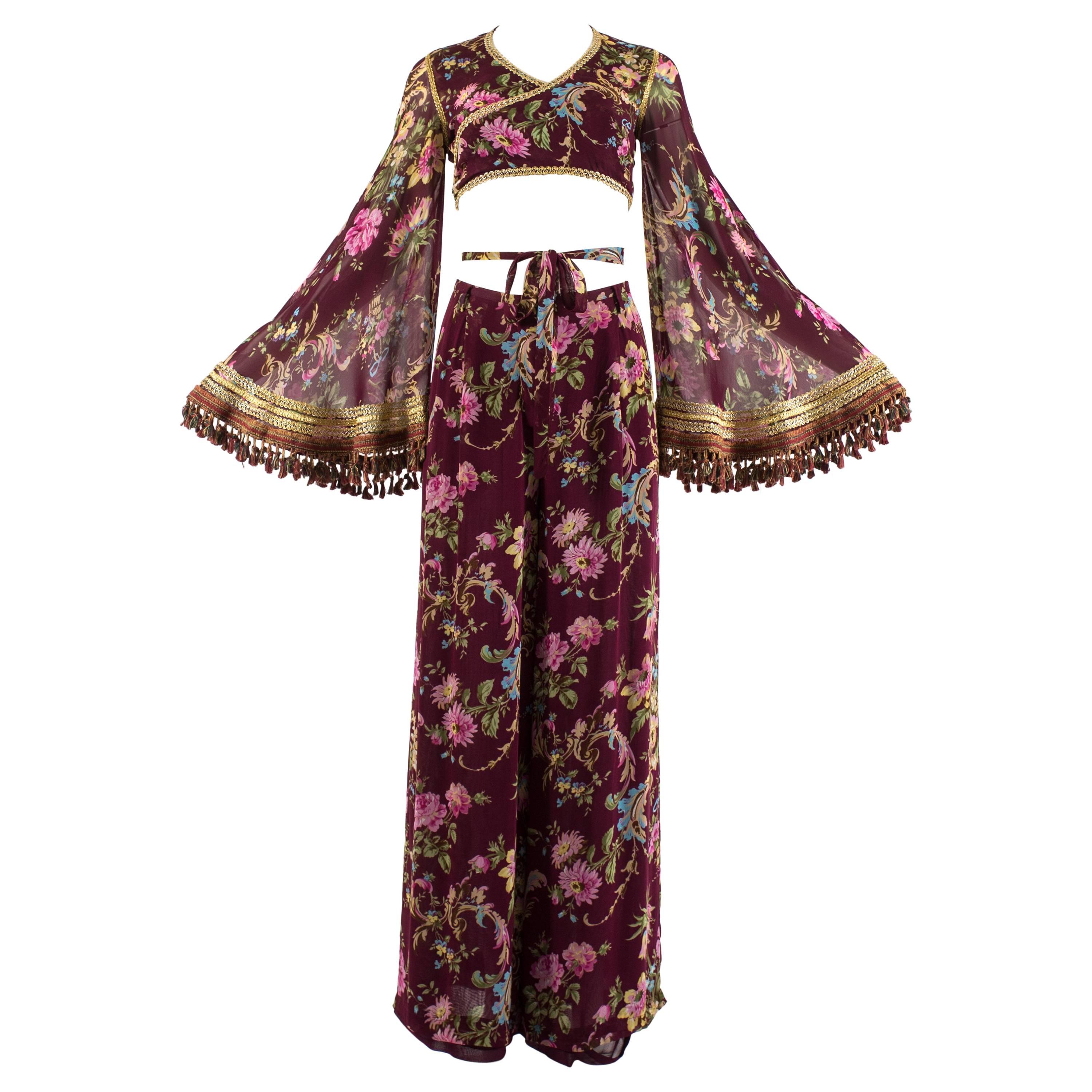Dolce & Gabbana Spring-Summer 1994 silk chiffon gypsy pant suit 