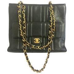 Vintage CHANEL rare 2.55 combo design black caviar leather chain shoulder bag. 10