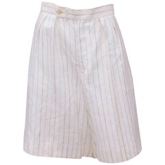 Vintage 1970's Ralph Lauren Gatsby Style Linen Pinstripe Walking Shorts With Tags