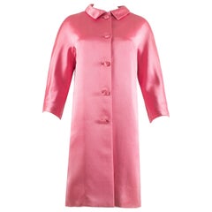 Retro Balenciaga 1963 Haute Couture hot pink silk evening coat