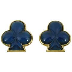 Yves Saint Laurent Vintage Gold Plated Clover Earrings