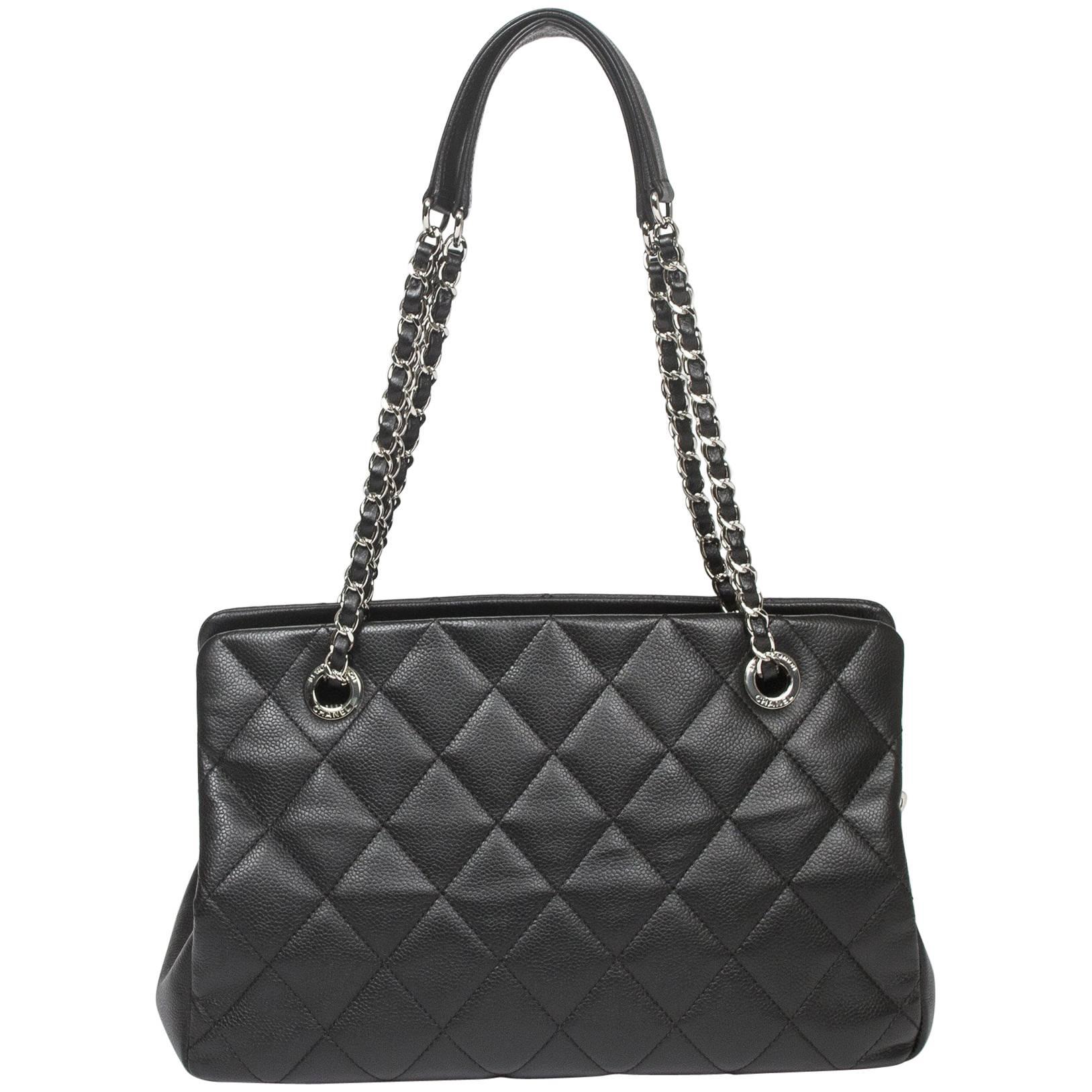 Chanel Timeless Shopper Tote Black Quilted Leather