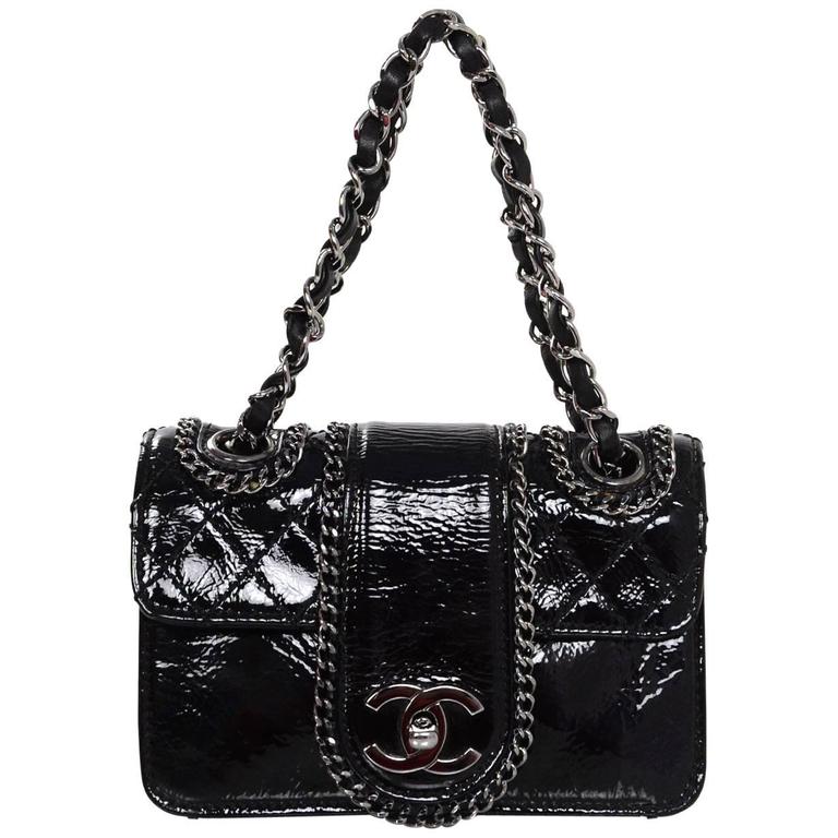 Chanel Black Patent Mini Madison Flap Bag