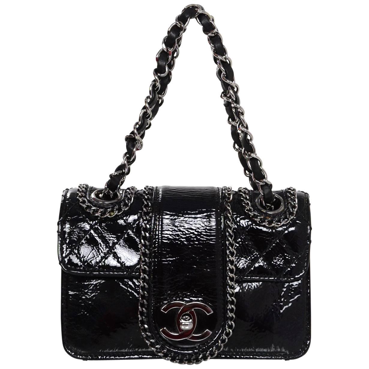 Chanel Black Patent Mini Madison Flap Bag
