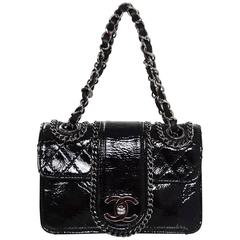 Chanel Black Patent Mini Madison Flap Bag 12