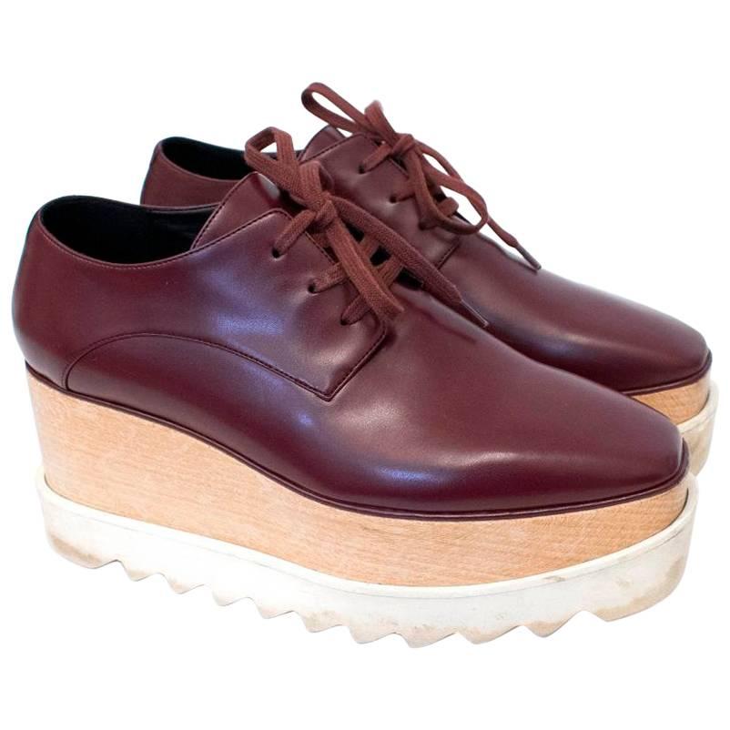 Stella McCartney Burgundy Elyse Platform Derby Shoes For Sale