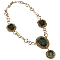 Bronze and engraved Murano glass necklace by Patrizia Daliana