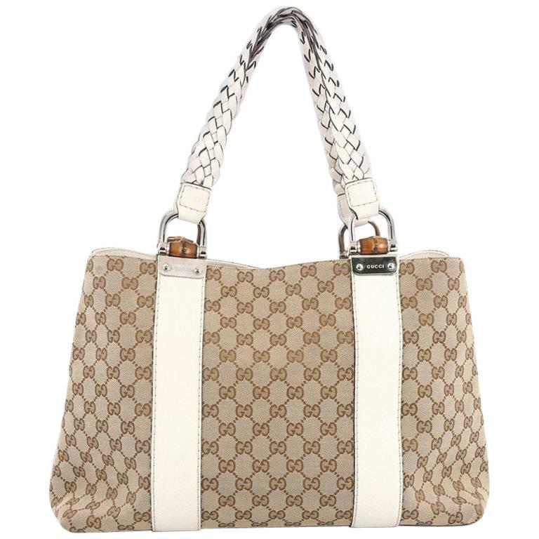 Gucci Bamboo Bar Tote GG Canvas Medium