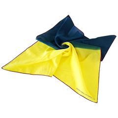 Hermes Scarf Unisex Rare Color Block Cotton Lime / Colvert 6