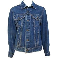 1960s Rare Indigo Big E Levis Palm Embroidered Jacket