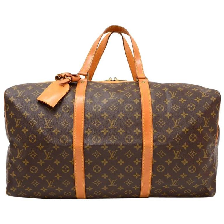 Vintage Louis Vuitton Sac Souple 55 Monogram Canvas Duffle Travel Bag at  1stDibs