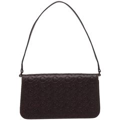 Celine Brown Embossed Leather C Macadam Shoulder Bag 8