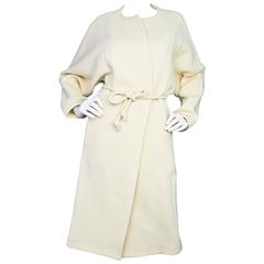 Chloe Cream Wool Long Belted Coat sz FR36 rt. $1, 875