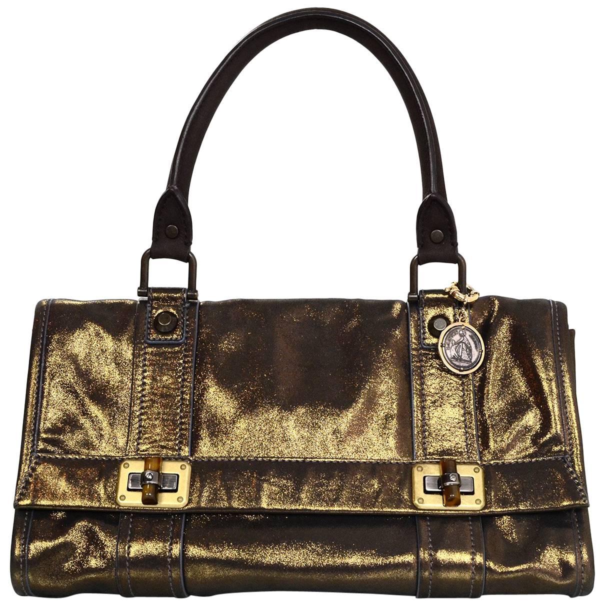  Lanvin Gold Iridescent Handle Bag
