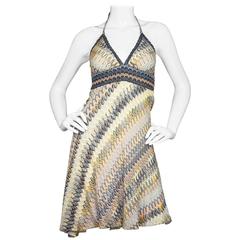 Missoni Mare Multi-Colored Knit Halter Dress sz S 10