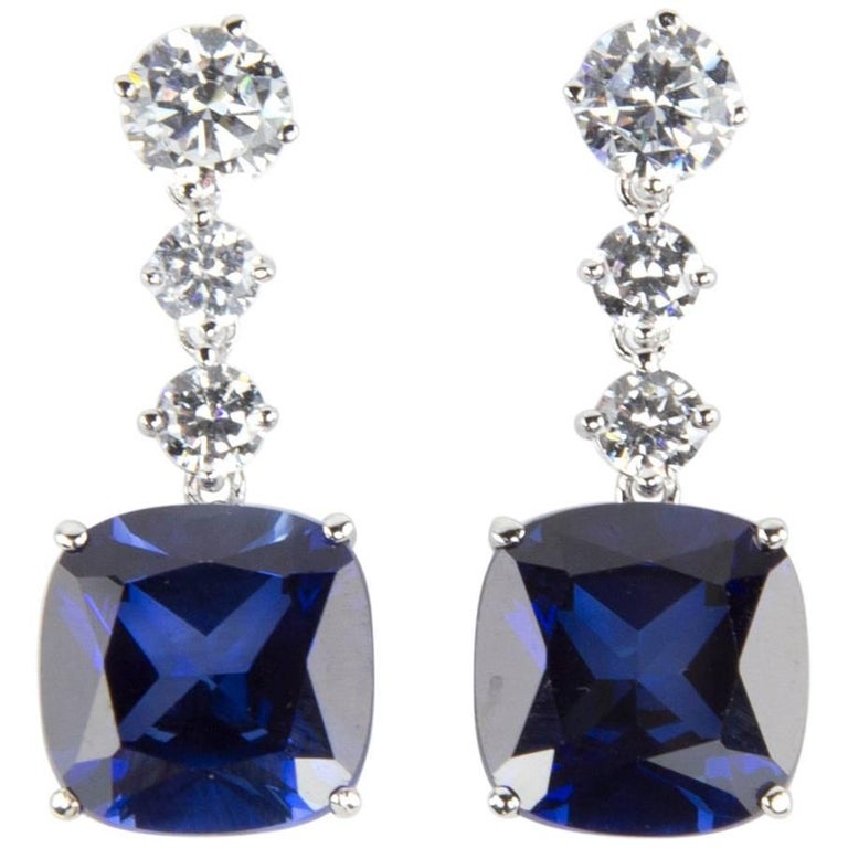 Fake sapphire earrings Clearance