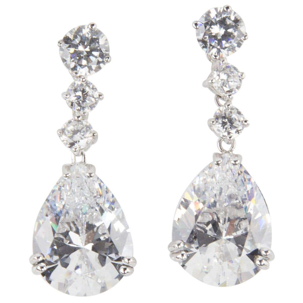 Fake diamond drop earrings Clearance