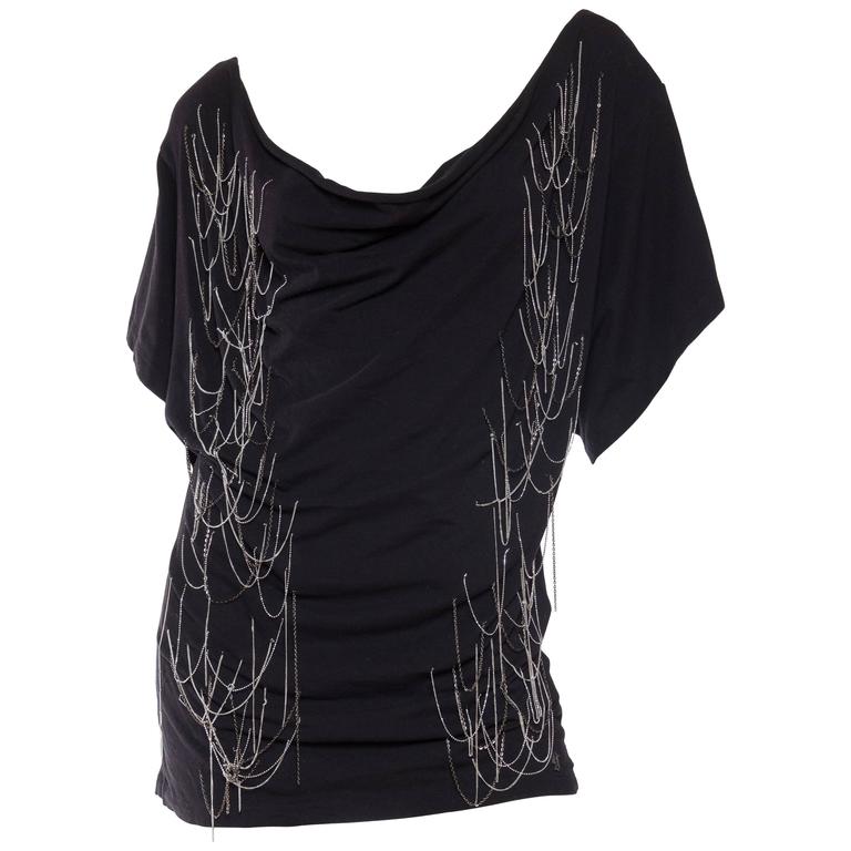 John Galliano Punk Rock Chain Fringe T-Shirt For Sale at 1stdibs