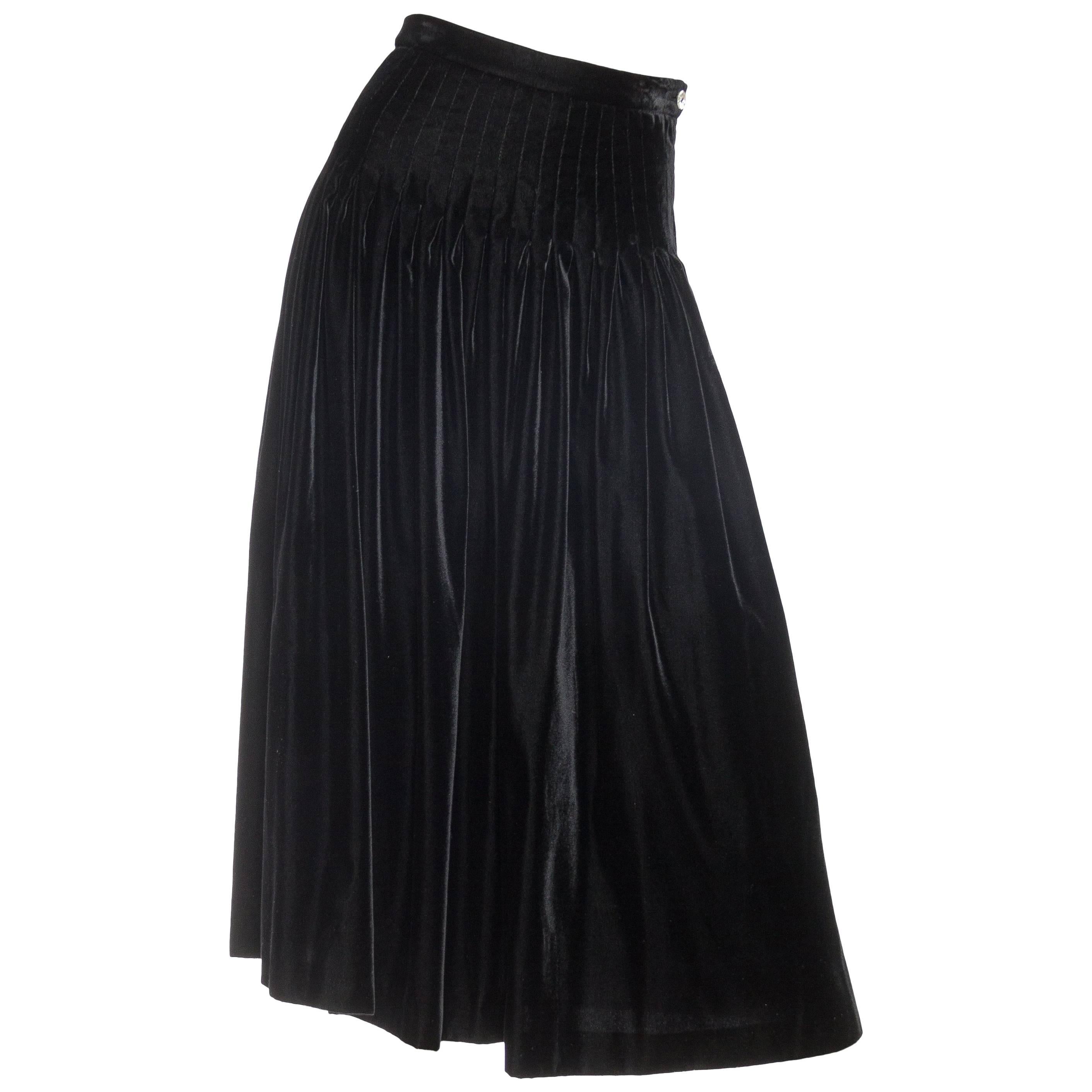 Valentino Pleated Velvet Skirt