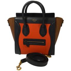 Céline Mini Luggage Multi-color Calfskin Leather Handle Bag / RARE COLOR