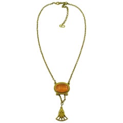 Christian Dior Egyptian Revival Scarab Necklace