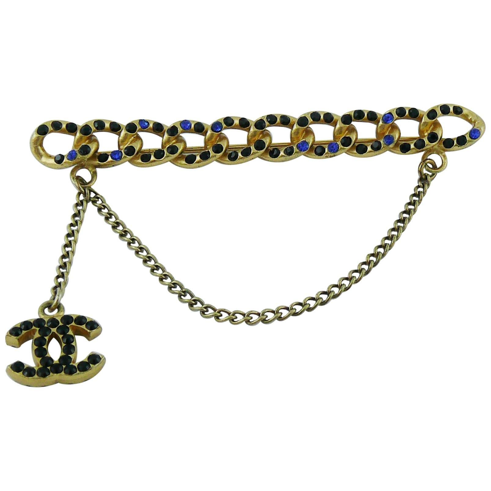Chanel Jewelled Chain Brooch CC Charm Fall 2001