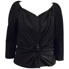 Characteristic Christian Dior Wool Cropped Jacket in Tiny Black/Grey Checks 11