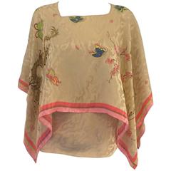 Fiandaca's Flirtatious 2 Piece Silk Scarf & Camisole W/Butterflies & Dragons 4