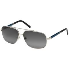 Montblanc MB514S-16V-63 Metal Shiny Palladium - Blue Sunglasses