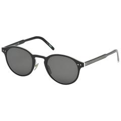 Montblanc MB585S-02A-50 Metal Matte Black - Smoke Sunglasses