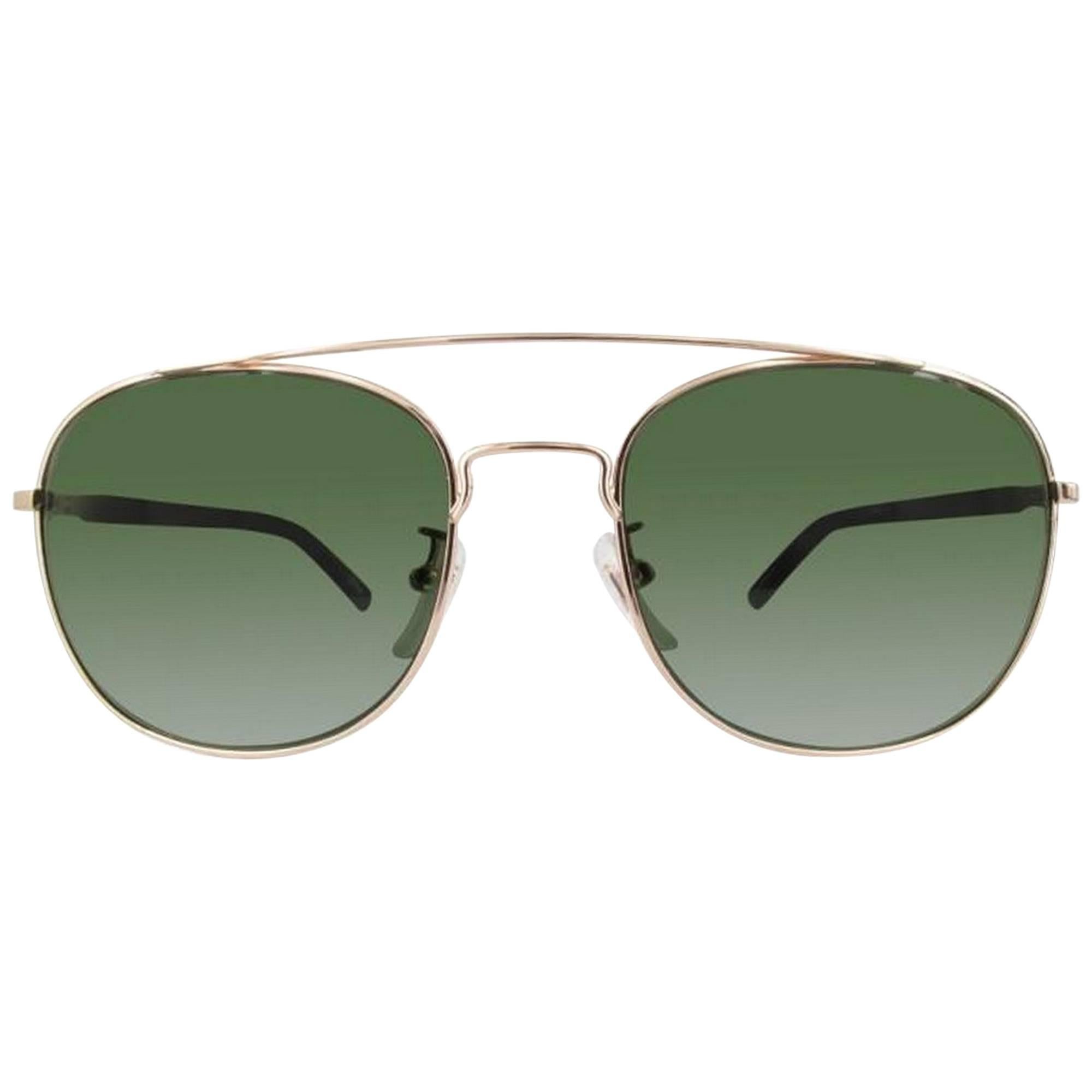 Montblanc MB597SF-28N-57 Metal Shimmering Rose Gold - Green Sunglasses For Sale