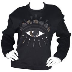 Kenzo Black Eye Embellished Sweatshirt Sz S 9