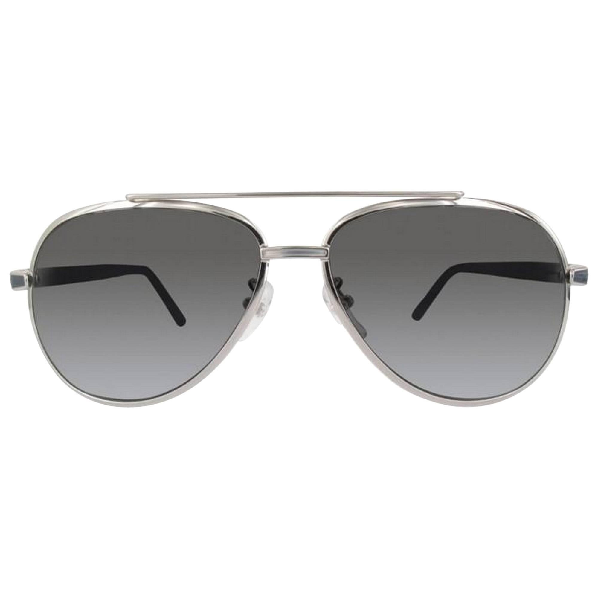 Montblanc MB508T-16A-61 Metal Shiny Palladium - Smoke Sunglasses For Sale