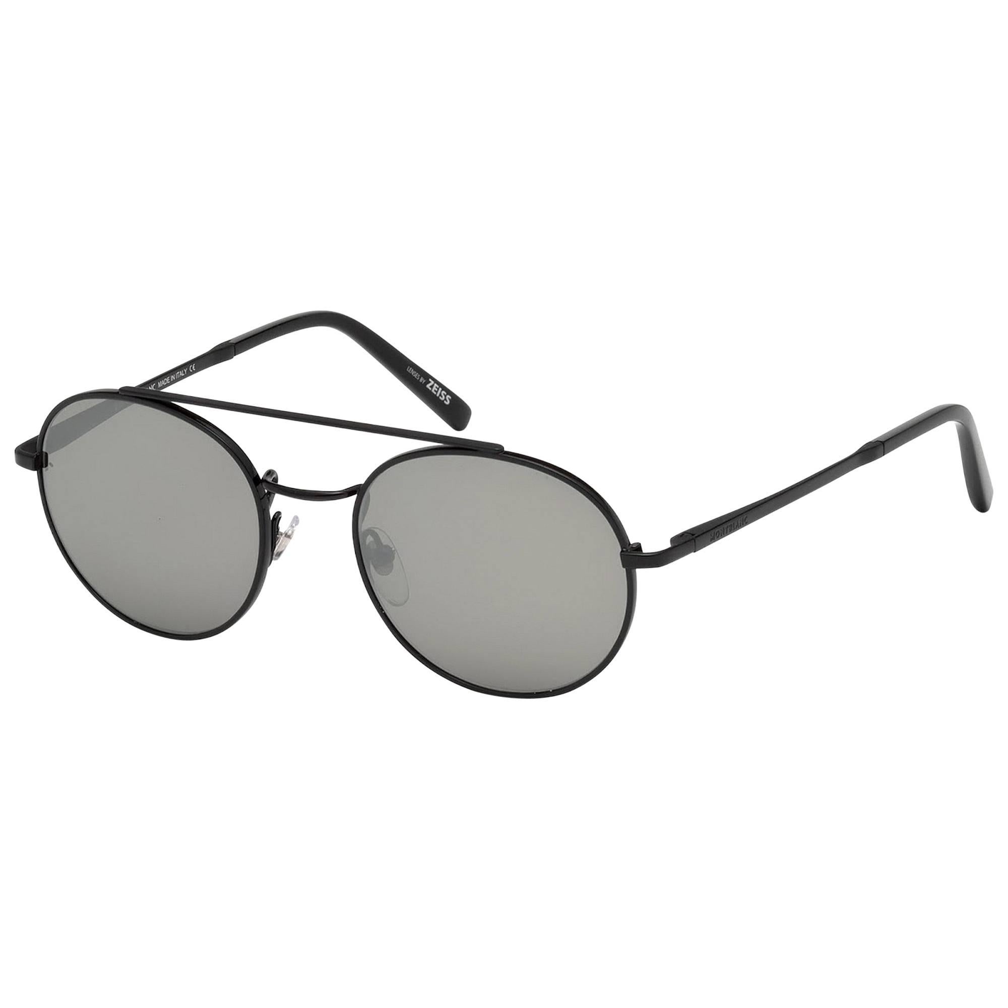 Montblanc MB604S-02C-51 Metal Matte Black / Smoke Sunglasses For Sale
