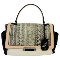 Dynamic Diane von Furstenberg Trendy Multi Leather Beige/Black/Brown Bag