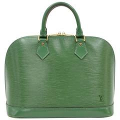 Louis Vuitton Alma Green Epi Leather Hand Bag 