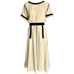 Vintage CHLOE Ivory Creme Linen Day Dress