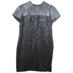 Pierre Balmain Couture Dress in Black and Silver Sequins. Good condition