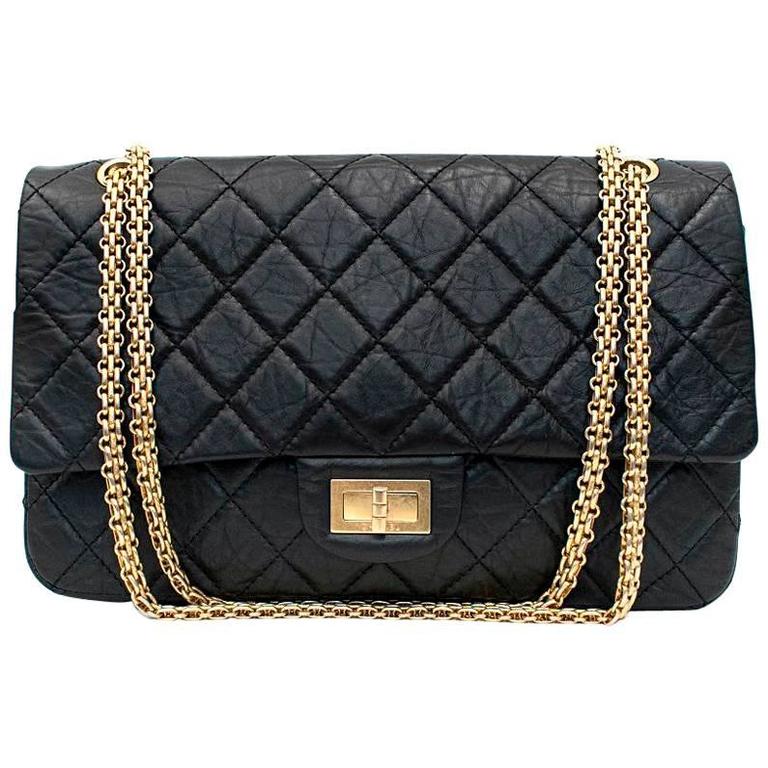 Chanel 2.55 Reissue Black Double Flap Bag For Sale at 1stDibs