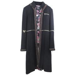 Chanel paris Shanghai Collection Wool Coat with Silk Lining. Size FR36