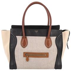 Celine Tricolor Shoulder Luggage Bag Canvas and Leather 5