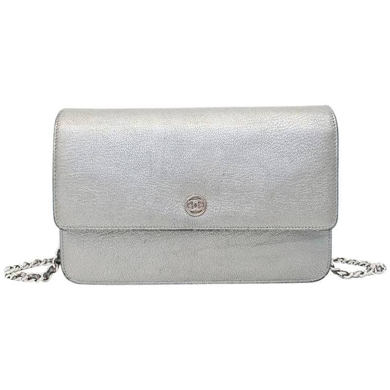 Chanel Silver Wallet on a Chain For Sale at 1stdibs