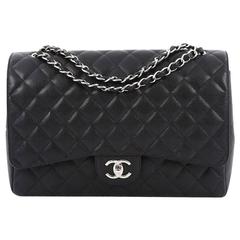 Chanel Classic Double Flap Bag Quilted Caviar Maxi