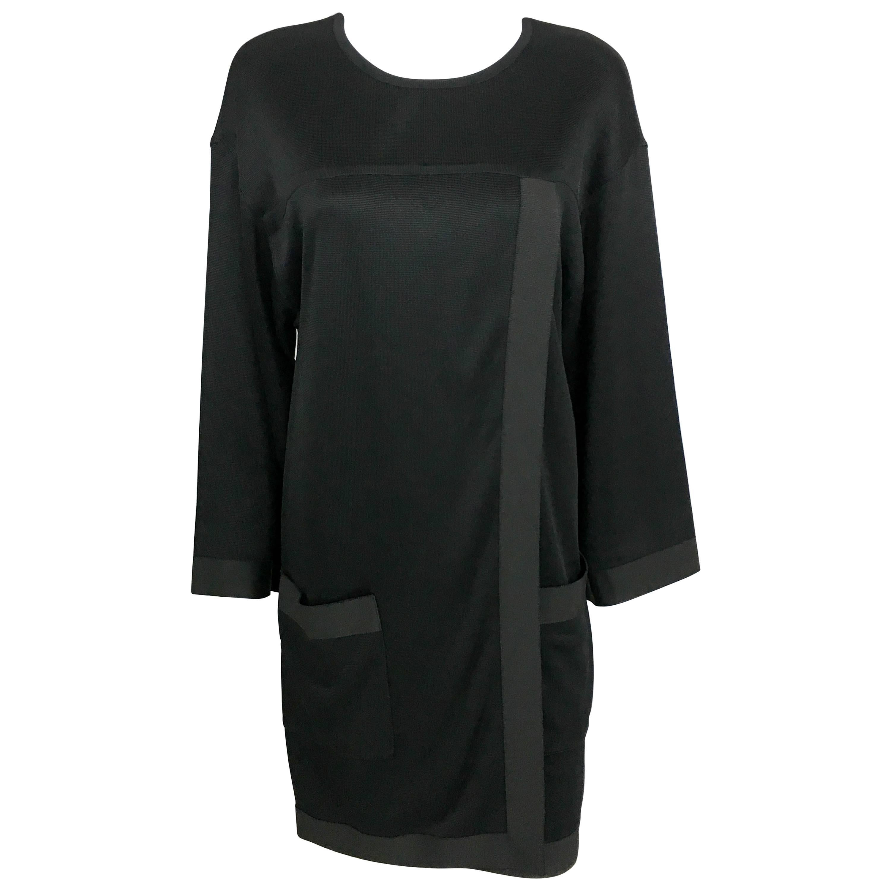 1990s Chanel Black Jumper Dress For Sale